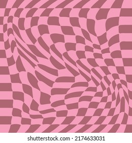 1970 Wavy Swirl Seamless Pattern in Orange and Pink Colors. Seventies Style, Groovy Background, Wallpaper, Print. Flat, Hippie Aesthetic