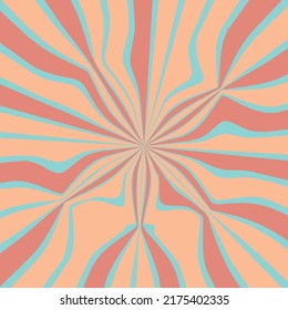 1970 Wavy Swirl Seamless Pattern in Orange and Pink Colors. Seventies Style, Groovy Background, Wallpaper, Print. Flat, Hippie Aesthetic