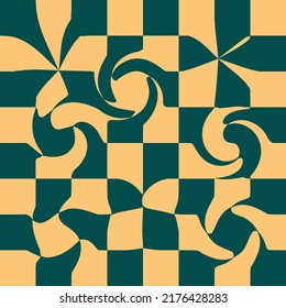 1970 Wavy Swirl Seamless Pattern in Orange and Pink Colors. Seventies Style, Groovy Background, Wallpaper, Print. Flat, Hippie Aesthetic