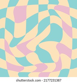 1970 Wavy Swirl Seamless Pattern in Orange and Pink Colors. Seventies Style, Groovy Background, Wallpaper, Print. Flat, Hippie Aesthetic