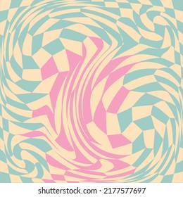 1970 Wavy Swirl Seamless Pattern in Orange and Pink Colors. Seventies Style, Groovy Background, Wallpaper, Print. Flat, Hippie Aesthetic
