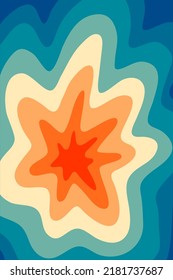 1970 Wavy Swirl Seamless Pattern. Hand-Drawn Vector Illustration. Seventies Style, Groovy Background, Wallpaper, Print. Flat Design, Hippie Aesthetic.