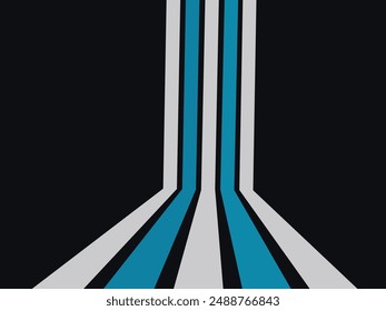 1970s abstract background design in futuristic retro style with colored stripes.
