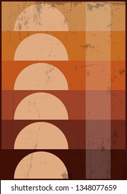 1970's Background, Cover, Pattern Template. Grunge Texture and Vintage Colors