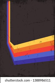 1970s Background, Pattern, Cover Template, Vintage Colors and Shapes, Grunge Texture