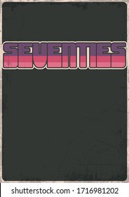 1970s Background, Poster, Cover Template, Vintage Colors, Grunge Texture Pattern