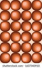 1970s Background, Repearing Pattern, Vintage Colors and Rounded Shapes