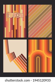 1970s Background Set, Vintage Color Patterns 