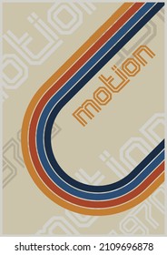 1970s Background, Template for 70s Style Posters, Covers, Illustrations, Vintage Color Lines