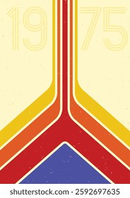 1970s Background, Vector Poster Template for 70s Retro Party, Event, Vintage Colors and Shapes
