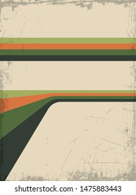 1970s Background, Vintage Color Lines, Grunge Texture Pattern
