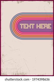 1970s Background, Vintage Color Lines, Grunge Texture Pattern