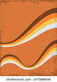 1970s Background, Vintage Color Wavy Lines, Grunge Texture Pattern