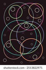 1970s Background, Vintage Colorful Artwork, Vector Template for 70s Retro Party Posters, Covers, Illustrations