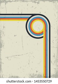 1970s Background, Vintage Colors and Stripes, Grunge Texture Pattern