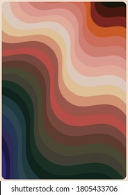 1970s Background Wavy Pattern Color Lines 