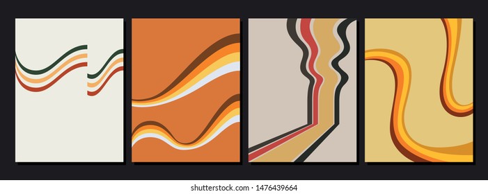 1970s Backgrounds, Vintage Color Wavy Lines
