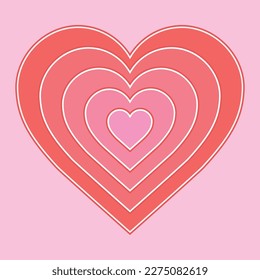 1970's groovy heart design. Vector illustration. 