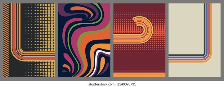 1970s Modern Style Backgrounds Set