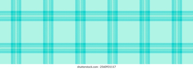 1970s pattern plaid texture, grid check textile vector. Pixel seamless tartan background fabric in teal and light colors palette.
