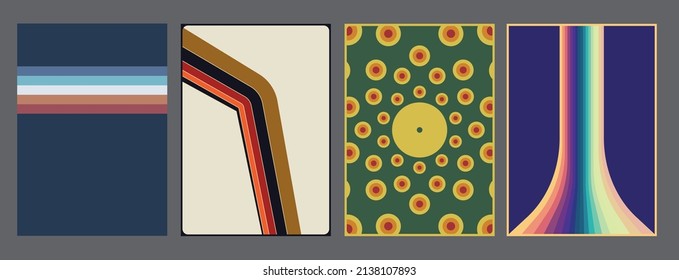 1970s Retro Colors Backgrounds Set