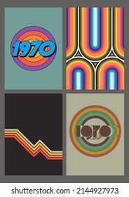 1970s Retro Colors Backgrounds Set