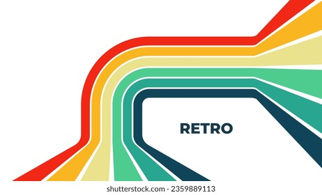 1970s retro wavy line art. Groovy colorful abstract design for background, poster, banner