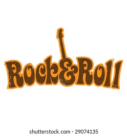 Rock and Roll Vintage T-Shirt-Design der siebziger Jahre