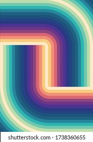 1970s Striped Background, Color Lines, Bright Pattern Trendy Vintage Colors