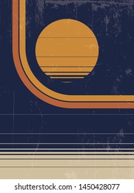 1970s Style Abstract Background, Vintage Colors and Grunge Texture Pattern 