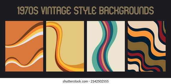 1970s Style Abstract Backgrounds Set