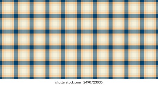 1970s textile background pattern, bathroom tartan fabric check. Festival texture plaid vector seamless in orange and light colors palette.