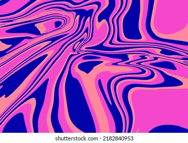 The 1970s-style wavy retro background in a psychedelic bright acidic colors.