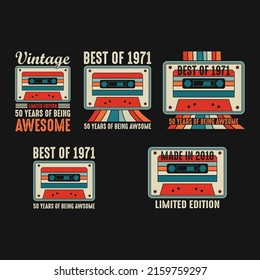 1971 cassette tape 90s vintage t-shirt svg