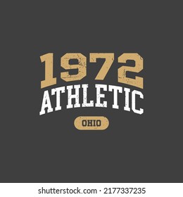 1972, Nevada design for t-shirt. College tee shirt print. Typography graphics for sportswear and apparel. Vector illustration.