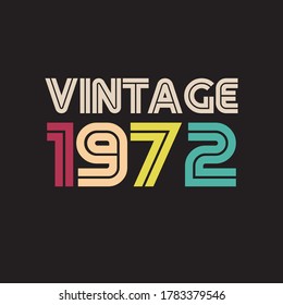 1972 vintage retro t shirt design vector black background 