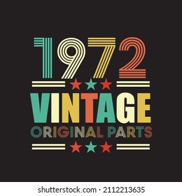 1972 vintage retro t shirt design vector  black background