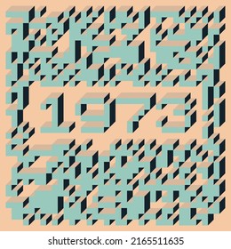1973 Implementation of Edward Zajec “Il Cubo” from 1971. Essentially a Truchet tile set of 8 tiles and rules for placement art illustration
