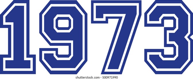 1973 Year college font