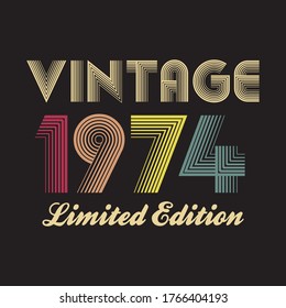 1974 vector vintage retro tshirt design