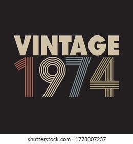 1974 vector vintage retro tshirt design 