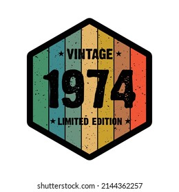 1974 Vintage Retro Limited Edition T Stock Vector (Royalty Free ...