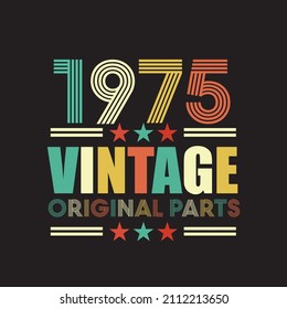 1975 vintage retro t shirt design vector  black background