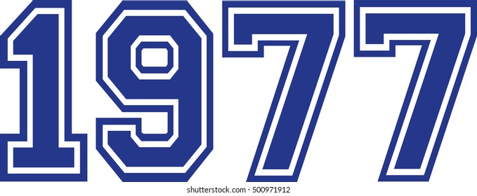 1977 Year College Font Stock Vector (Royalty Free) 500971912 ...