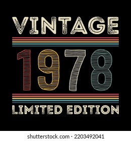 Diseño de camisetas retro vintage de 1978