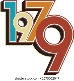 1979 Birthday Vintage Color Numbers