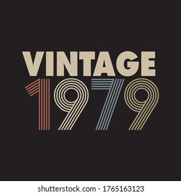 1979 vector vintage retro t shirt design black background