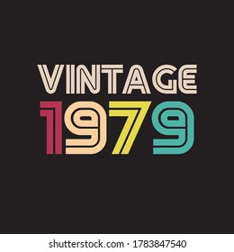 1979 vintage retro t shirt design vector black background