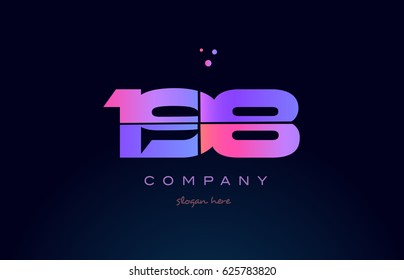 198 pink blue purple number digit numeral dots creative company logo vector icon design template