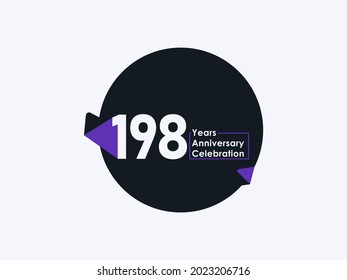 198 Years Anniversary Celebration badge with banner image isolated on white background